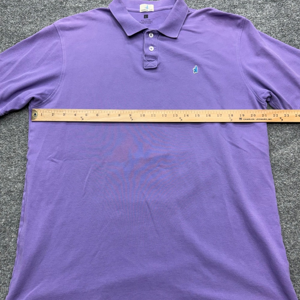 Johnnie-O Hangin Out Purple Pique Polo Shirt Mens Large Short Sleeve Logo - Picture 5 of 9
